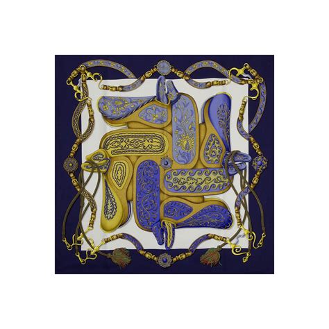 40448 auth hermes dark blue gold 90cm festival silk scarf|hermes scarf price.